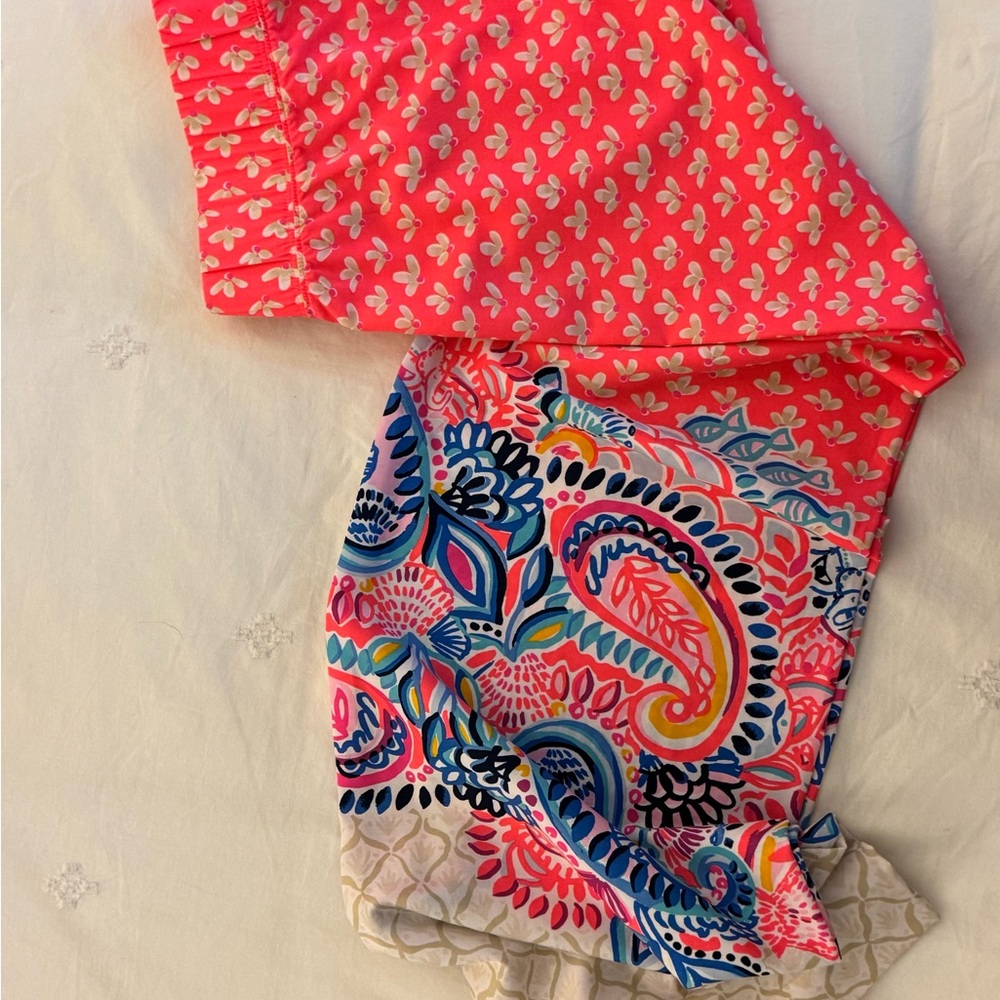Lily Pulitzer Pink Multi Floral Print Flare Pants